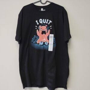 Teeturtle I Quit Bear Game Controller graphic t-shirt Black L